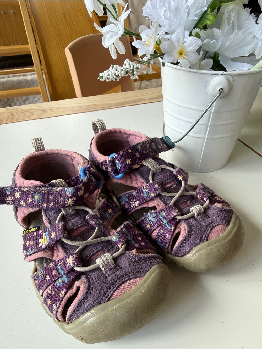 Kids Keens Purple and Pink Closed-Toe Sandals
